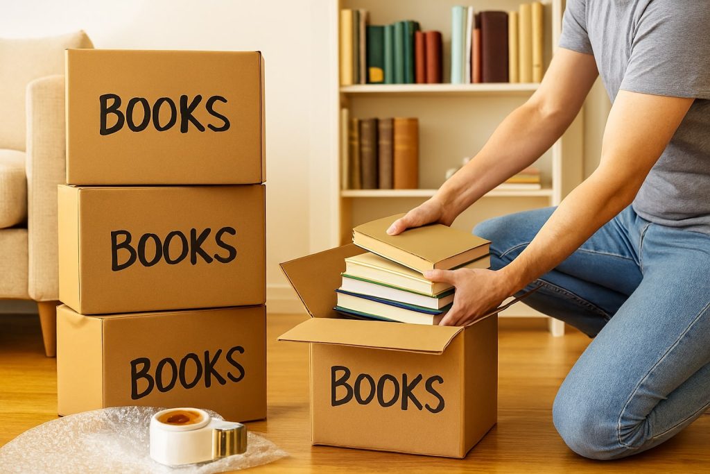 how to pack and move books